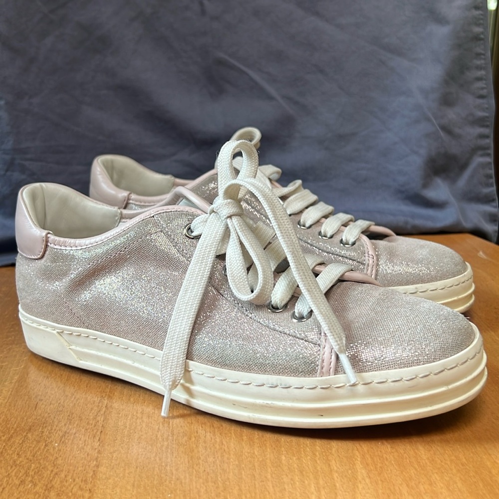 Tod’s Metallic Suede Low Top Sneakers, size 36.5